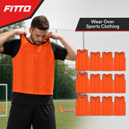 48 Pieces Sports Training Bibs Vests, Small Size, Orange, 12-Piece Pack