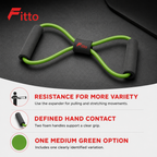 96 Pieces Soft Expander Resistance Bands with Foam Handles, Medium, Green