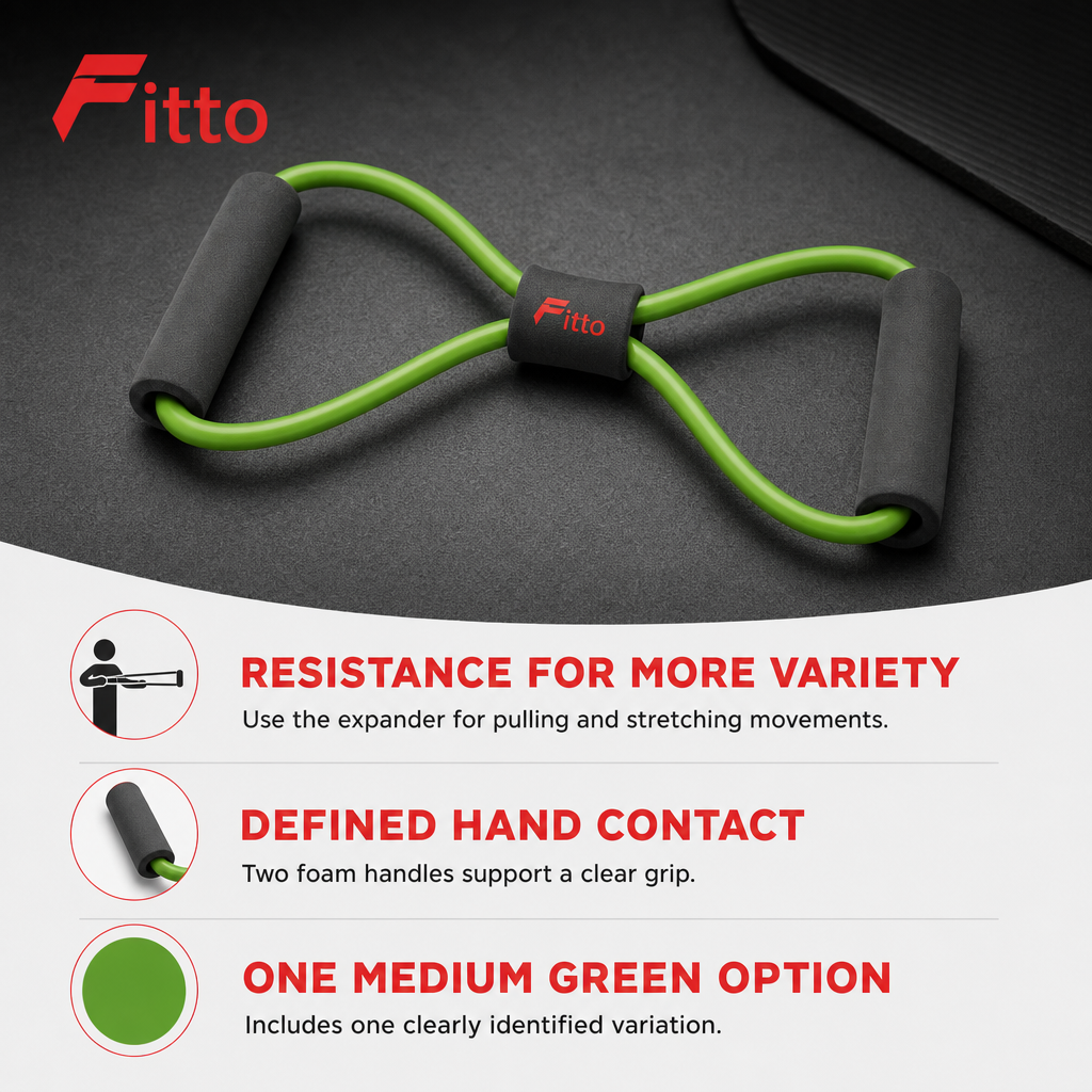 96 Pieces Soft Expander Resistance Bands with Foam Handles, Medium, Green