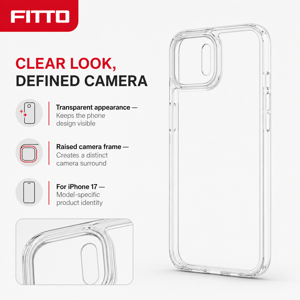 144 Pieces Crystal Clear Transparent Phone Cases with Raised Camera Frame for iPhone 17