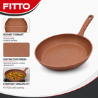 72 Pieces Granite-Coated Fry Pan, 30 cm, Brown Speckled Round Cooking Pan