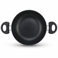 72 Pieces Non-Stick Kadai Deep Frying Pan with Dual Handles, 26 cm, Black, 1 Piece