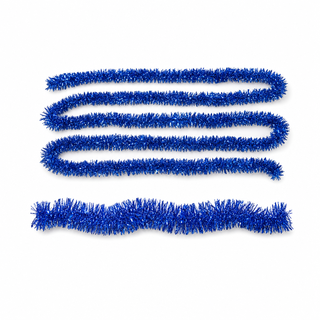 120 Pieces Blue Tinsel Decoration, 9 cm x 12 m, Party Trim, 2 Pieces