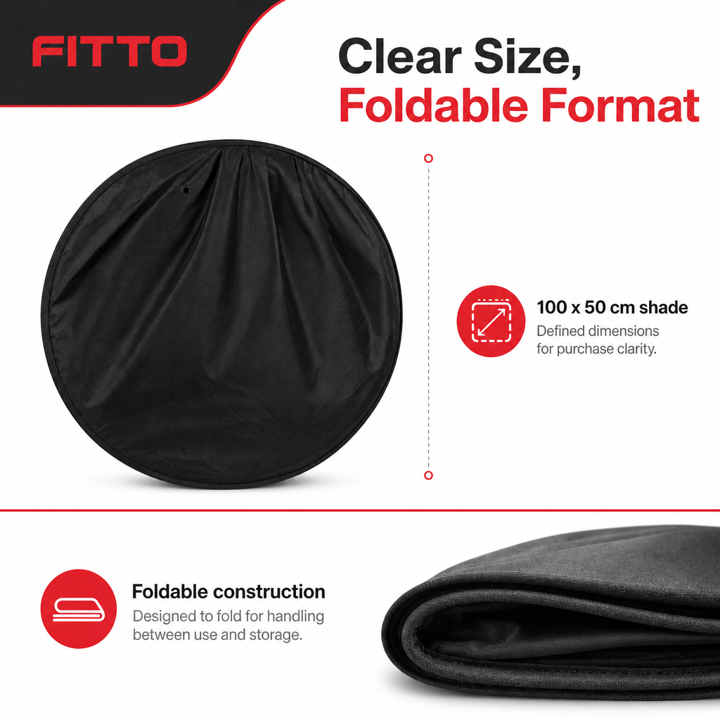 96 Pieces Foldable Car Window Sun Shade, Black, 100 x 50 cm, Single Piece