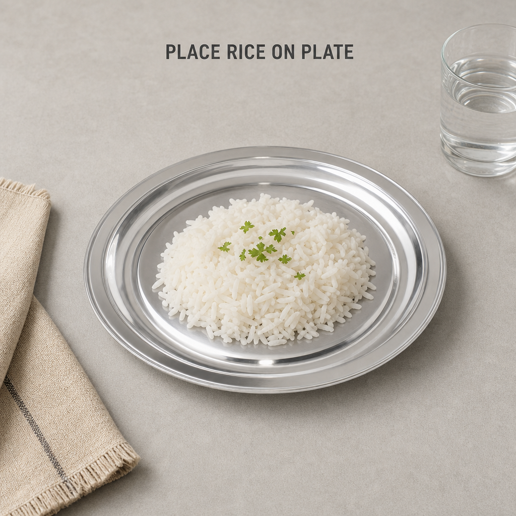 96 Pieces Stainless Steel Rice Plate, 21 cm, Round Silver Tablewares