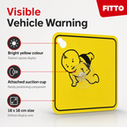 96 Pieces Car Safety Warning Signs with Suction Cup, Yellow Square, 18 x 18 cm