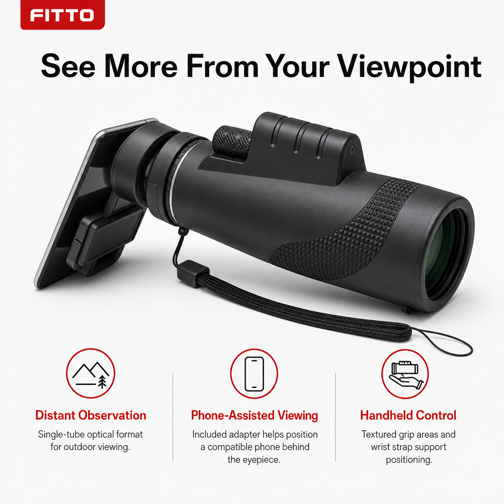 72 Pieces Monocular Telescopes with Phone Adapter, Black, Handheld Optical Scope for Outdoor Viewing