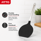 96 Pieces Nylon Flexible Spatula with Stainless Steel Handle, Black, 37.5 x 16 cm, 1 Piece