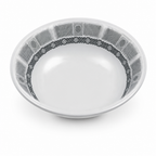 120 Pieces Melamine Salad Bowl, 6 Inch, Grey With Geometric Border