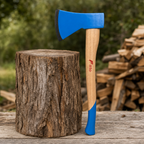 72 Pieces Felling Axe with Wooden Handle, 70 cm, Blue/Natural Wood, 1 Piece