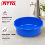 144 Pieces Round Wash Basin, Blue Plastic, 11 Inch, 1 Piece