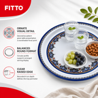 96 Pieces Melamine Round Serving Trays with Decorative Pattern, 40 cm