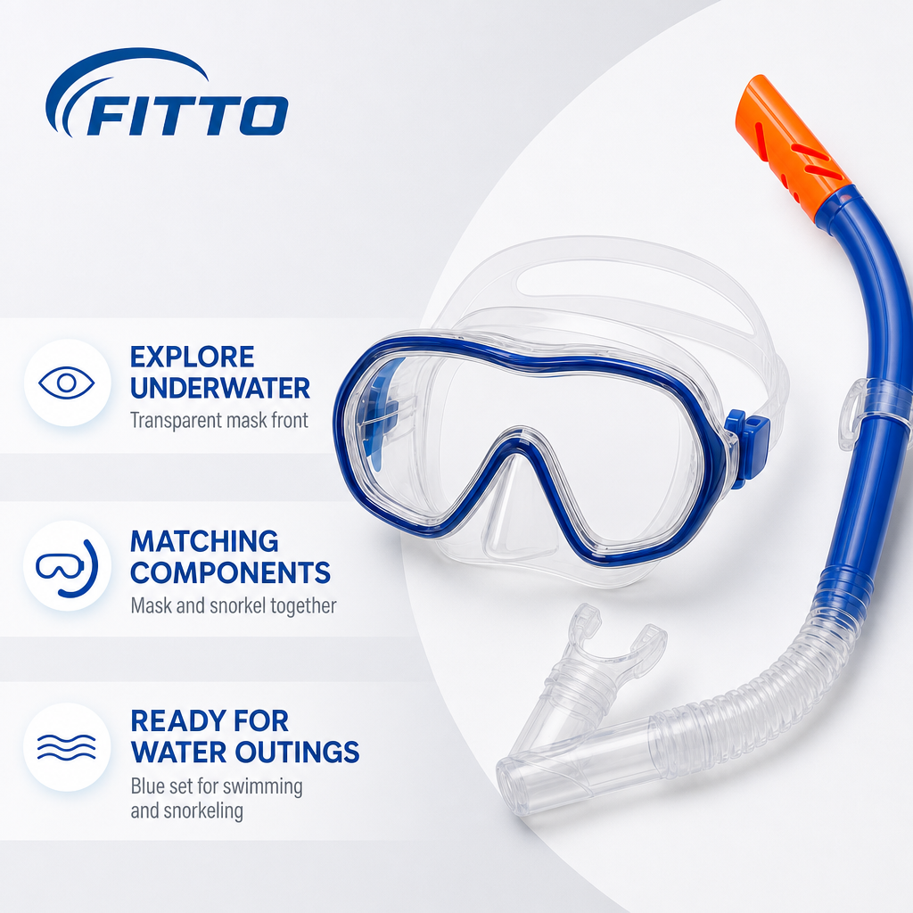72 Pieces Swimming Mask and Snorkel Set, Blue, Complete Diving Goggles and Breathing Tube Set