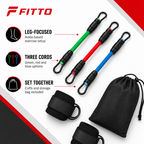 72 Pieces Ankle Resistance Cord Set, 3 Resistance Cords with Ankle Cuffs for Leg Exercise and Fitness