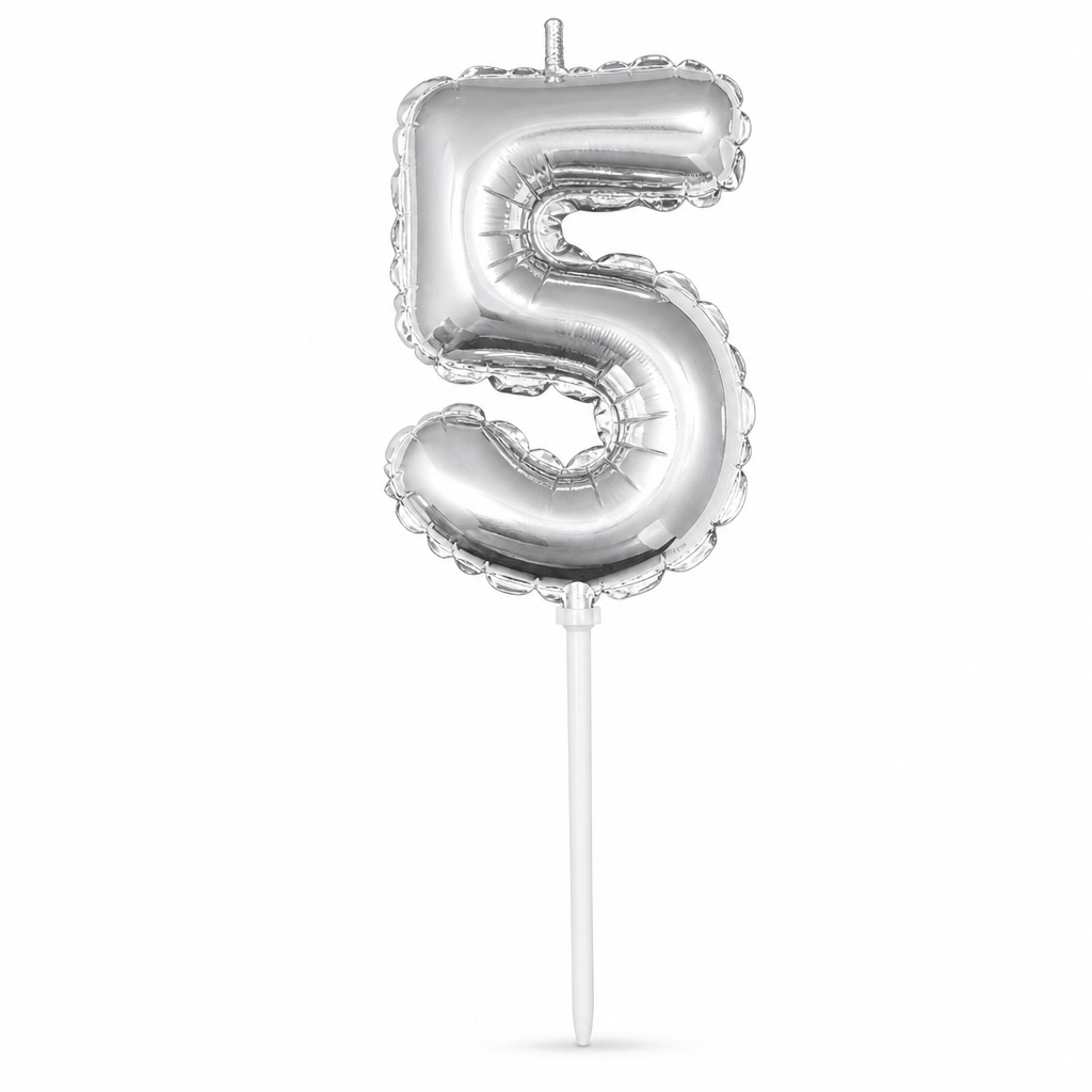 144 Pieces Silver Number 5 Cake Candle, 9 cm, Happy Birthday Party Decorations