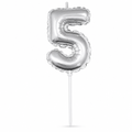 144 Pieces Silver Number 5 Cake Candle, 9 cm, Happy Birthday Party Decorations