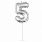 144 Pieces Silver Number 5 Cake Candle, 9 cm, Happy Birthday Party Decorations