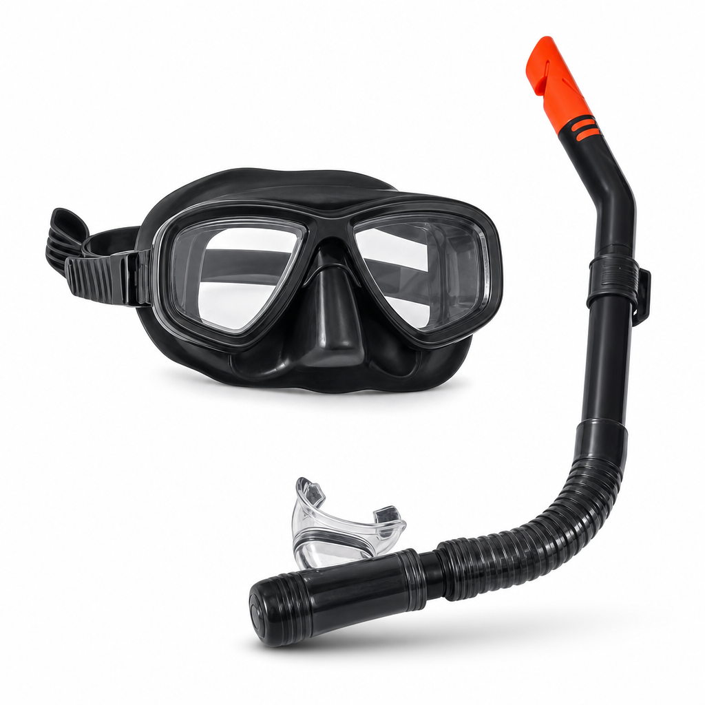 72 Pieces Swimming Mask and Snorkel Set, Black, 1 Piece