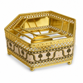 96 Pieces Decorative Hexagonal Tissue Box Holder, Gold and Cream, 1 Piece