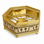 96 Pieces Decorative Hexagonal Tissue Box Holder, Gold and Cream, 1 Piece