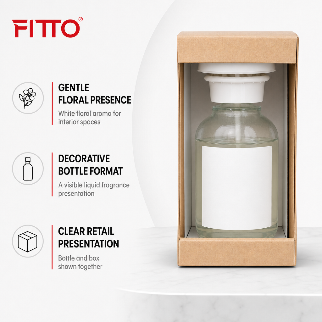 60 Pieces Interior Aroma Liquid Air Freshener, White Floral Scent, Bottle with Presentation Box