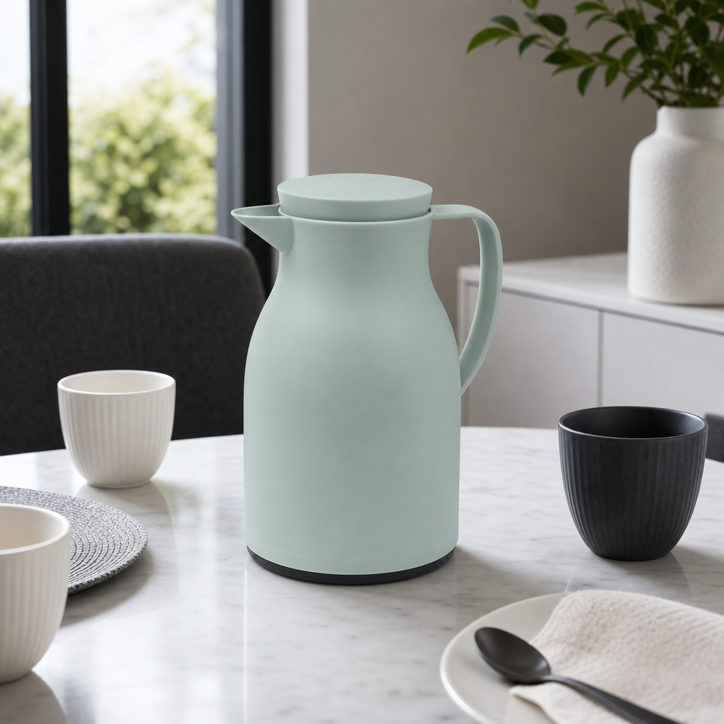 72 Pieces 1-Litre Vacuum Flask with Handle and Pour Spout, Green or White, 1 Piece
