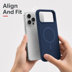 120 Pieces Silicone Magnetic Phone Cases with Raised Camera Protection for 17 Pro, Navy Blue