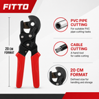 96 Pieces Ratchet PVC Pipe and Cable Cutters, 20 cm, Red and Black, 1 Piece