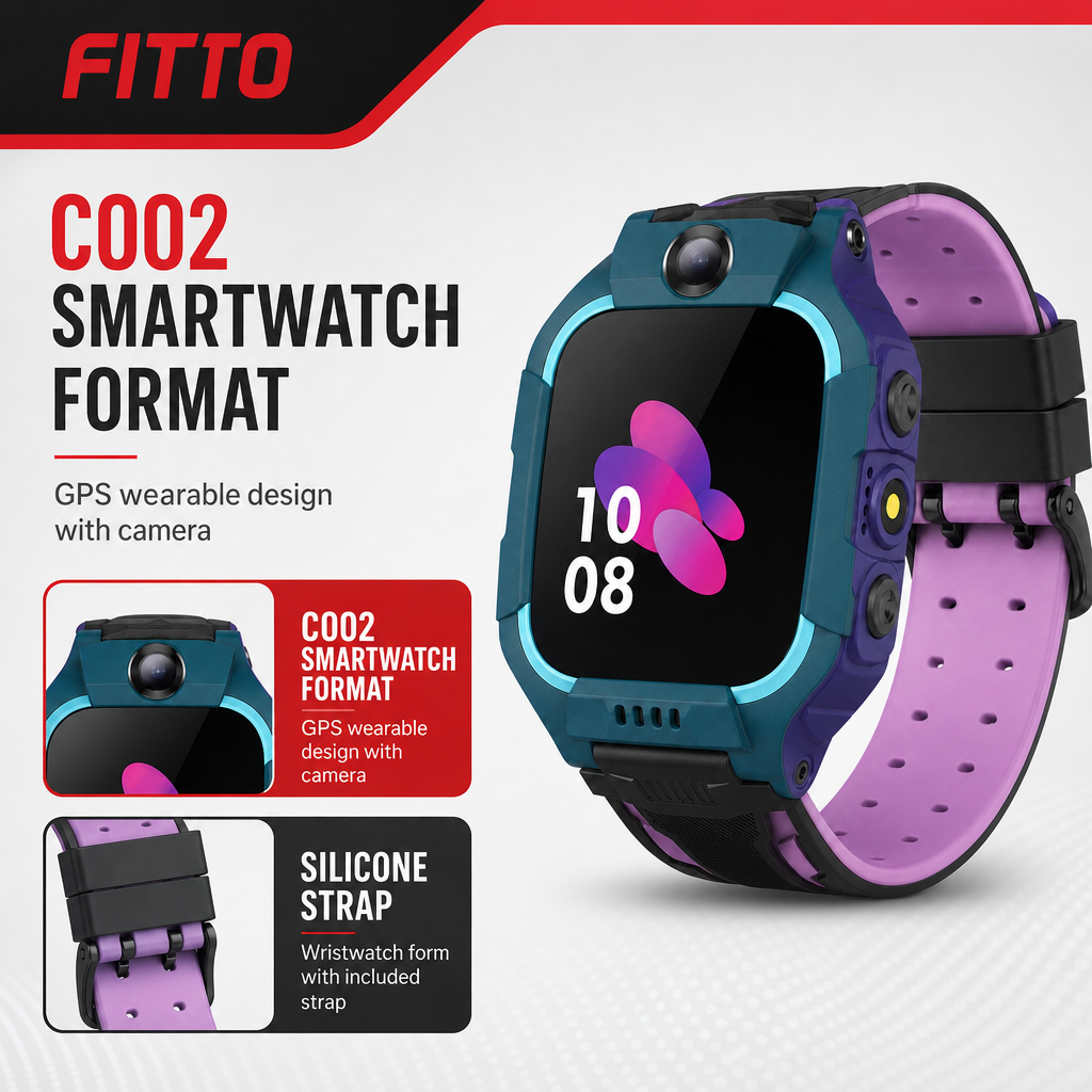 72 Pieces GPS Smartwatches with Camera and Silicone Strap, C002 Wrist Wearable