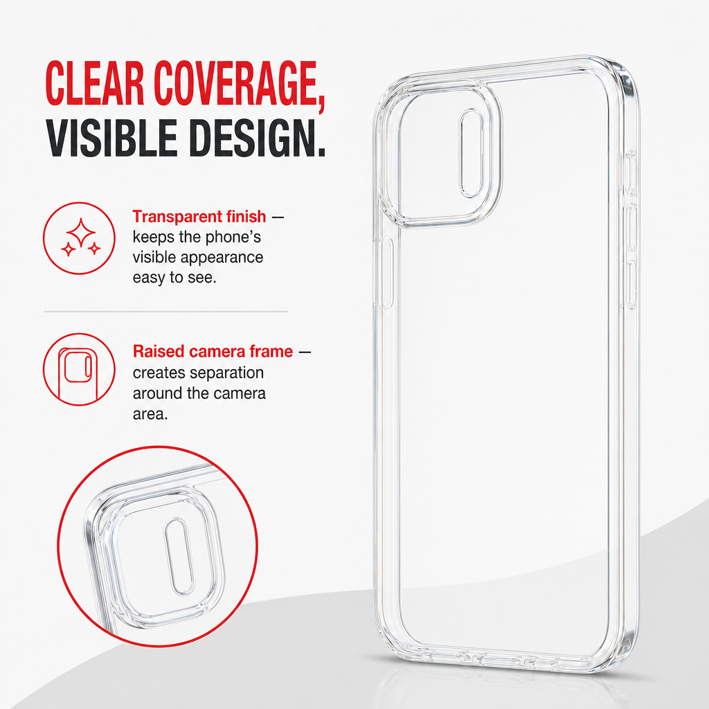 144 Pieces Crystal Clear Phone Cases with Raised Camera Frame for Specified Phone Version
