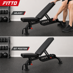 48 Pieces Adjustable Gym Benches with Heavy-Duty Steel Frame, Multi-Angle Backrest and Seat, Black, 129 x 49.5 x 21 cm