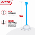 96 Pieces Toilet Plungers with Long Handle, 55 cm, Assorted Colour