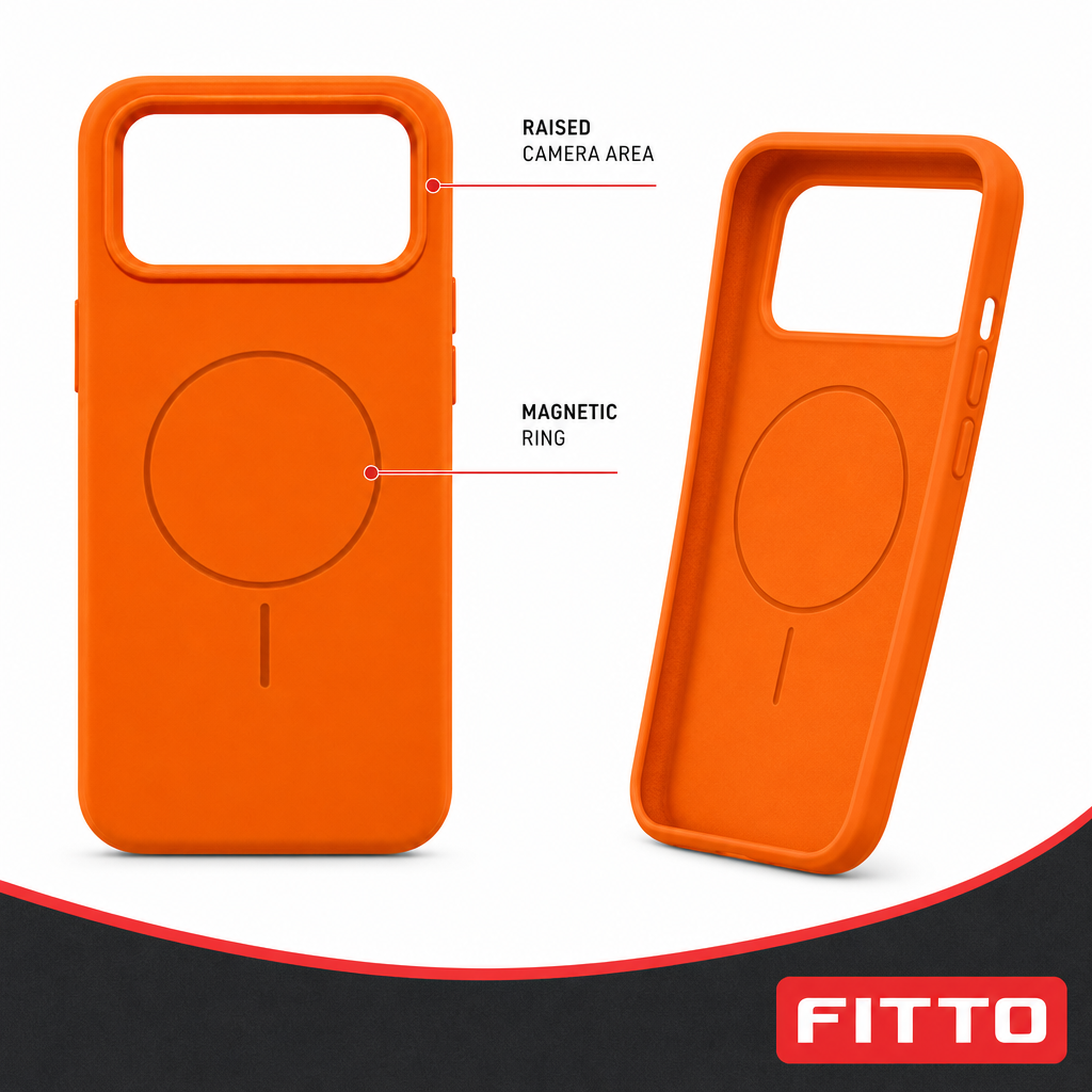 120 Pieces Silicone Magnetic Phone Cases with Raised Camera Protection, Orange