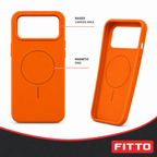 120 Pieces Silicone Magnetic Phone Cases with Raised Camera Protection, Orange