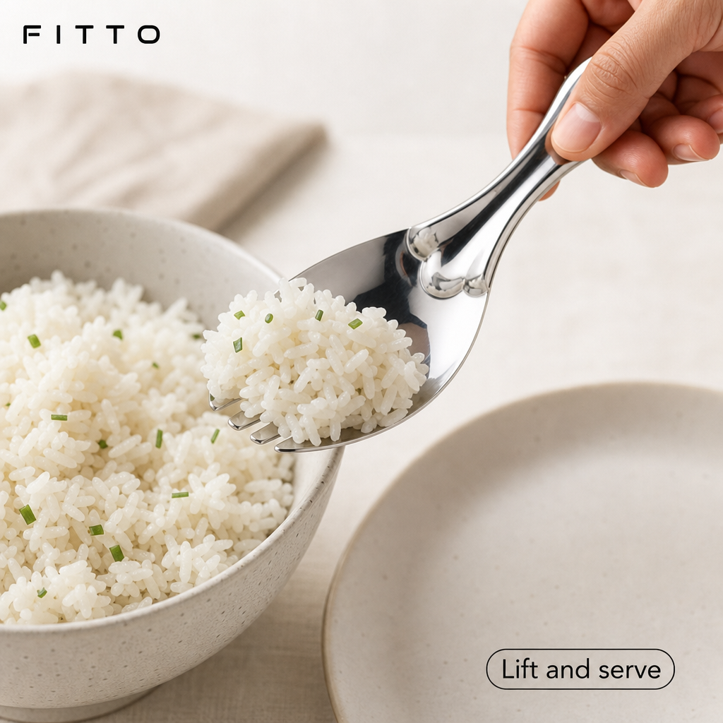 120 Pieces Stainless Steel Rice Serving Spork Small Silver 23 cm