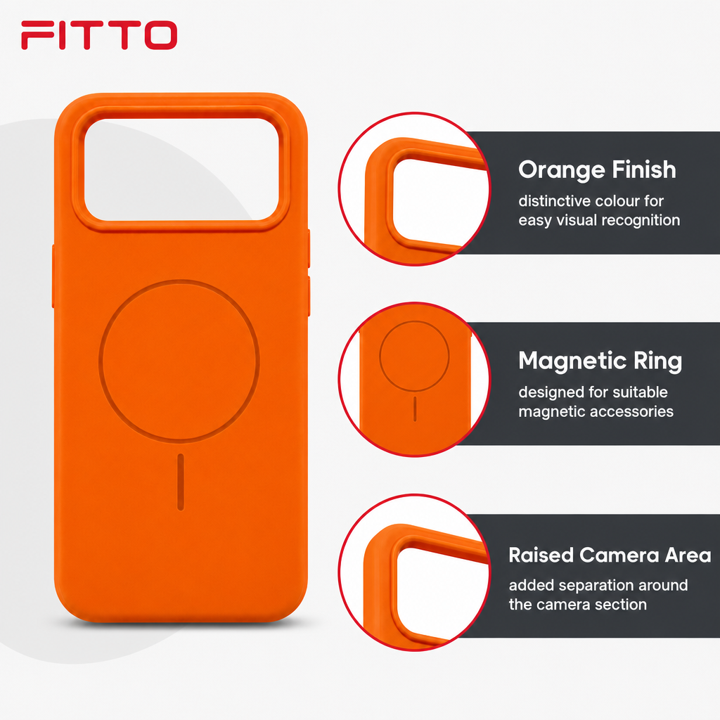 120 Pieces Silicone Magnetic Phone Cases with Raised Camera Protection, Orange, Single Case