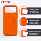 120 Pieces Silicone Magnetic Phone Cases with Raised Camera Protection, Orange, Single Case