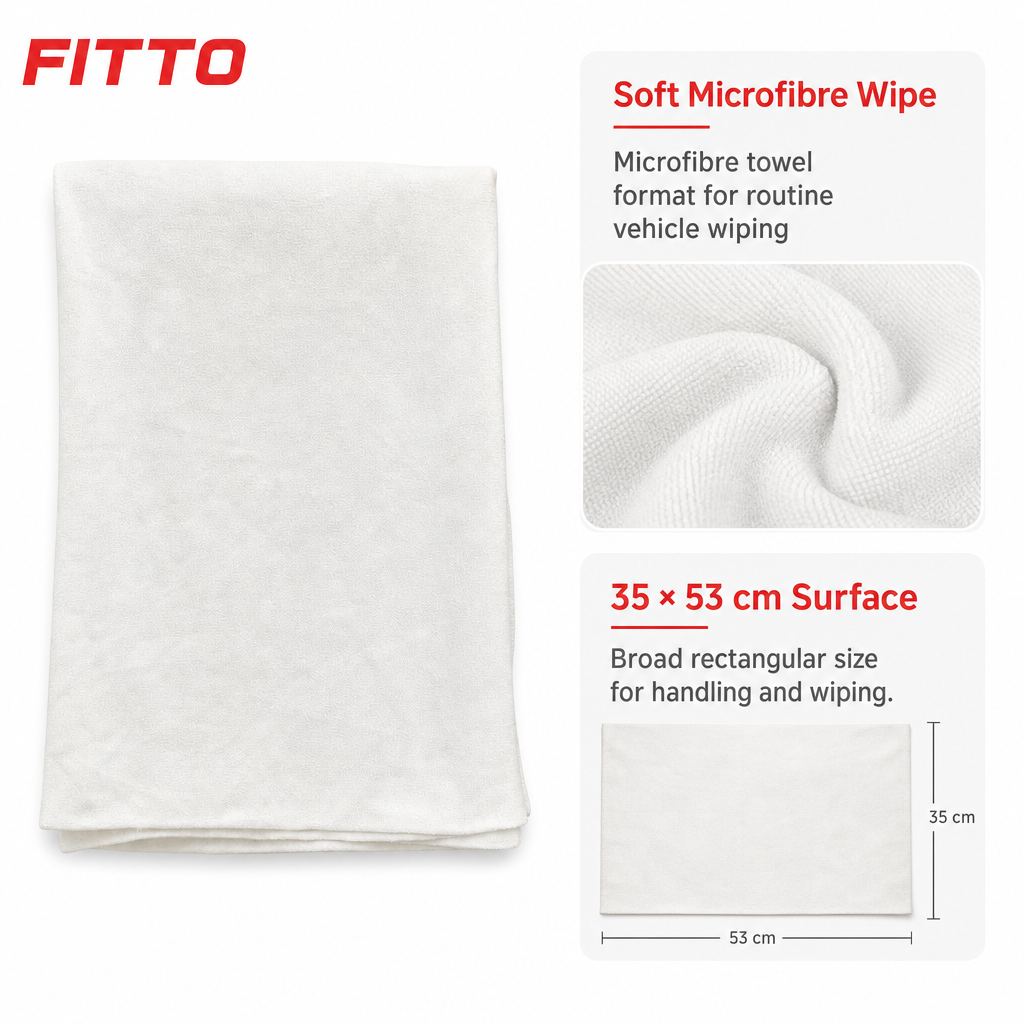 96 Pieces White Microfibre Car Cleaning Towel, 35 × 53 cm