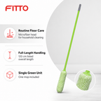 96 Pieces Microfiber Mop with Painted Iron Handle, Green, 120 cm