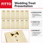96 Pieces Beige Wedding Candy Boxes with Decorative Bow Detail, 9.7 × 5 × 3 cm, 12 Pieces