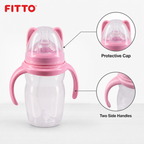 120 Pieces Feeding Bottle with Handles and Protective Cap, 220 ml, 1 Piece, Pink or Blue
