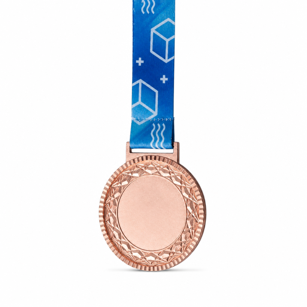 144 Pieces Sports Medal with Ribbon, 4 cm, Single Award Medal for Competitions and Recognition