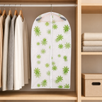 144 Pieces Clothing Protective Cover, White and Green Floral Pattern, 60 × 105 cm, 1 Piece