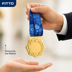144 Pieces Flower Design Award Medal with Blue Ribbon, Gold Silver or Bronze Colour, Single Medal for Recognition Ceremonies
