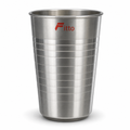 240 Pieces Silver Ribbed Stainless Steel Drinking Tumbler, 1 Piece, 11 x 8 x 8 cm