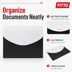 240 Pieces Black and White Plastic Button Document Folder, 1 Piece, 33 x 24 cm
