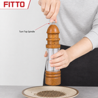72 Pieces Manual Pepper and Salt Grinder, Wood and Clear Acrylic, 21.5 cm, 1 Piece