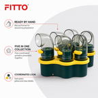 240 Pieces Manual Spice Grinder Set, 5 Pieces, Dark Green with Yellow and Clear Details