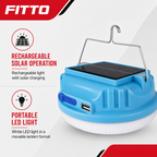 96 Pieces Blue Rechargeable Solar LED Camping Light, 200 W, Portable Outdoor Lantern, 1 Piece
