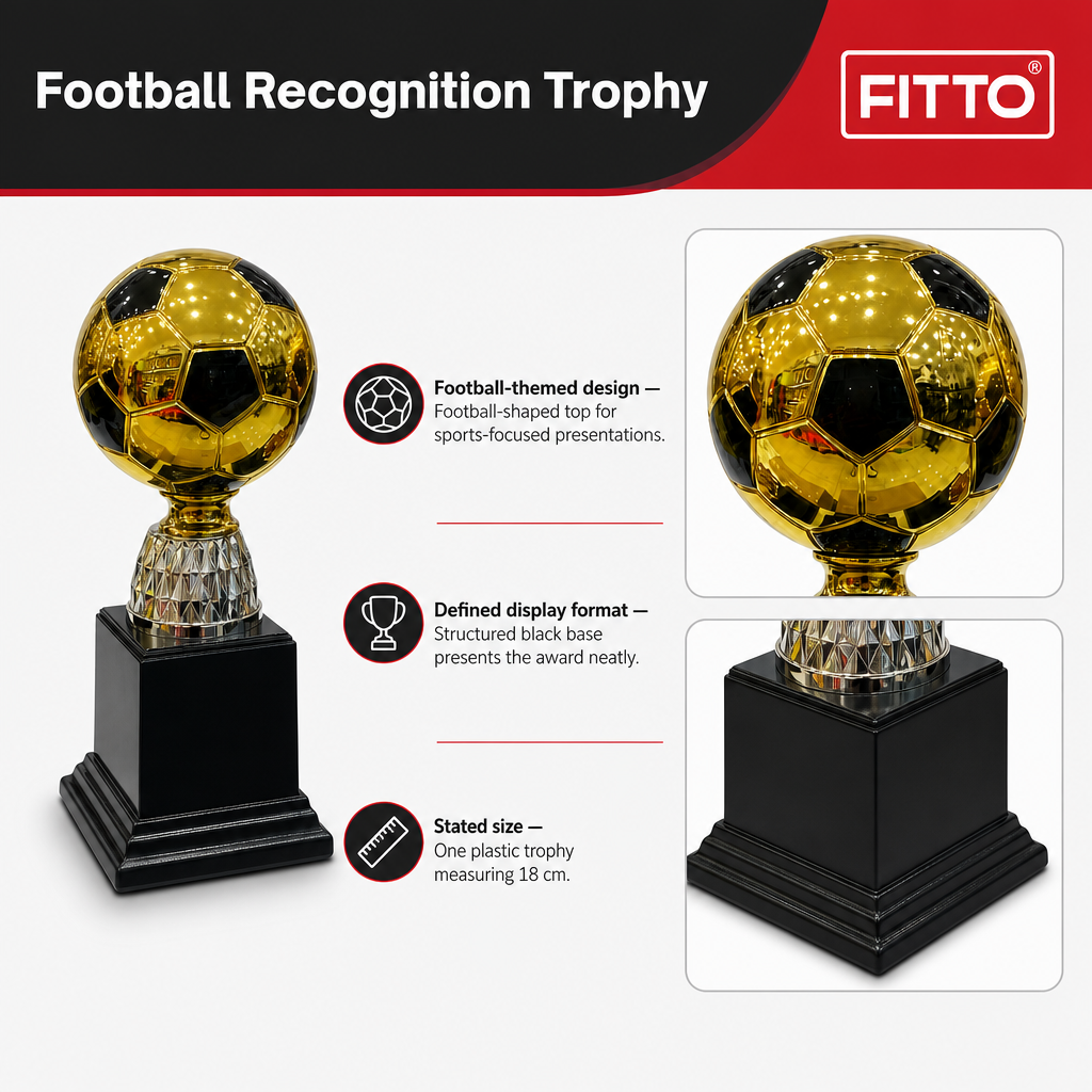 72 Pieces Plastic Football Trophy 18 cm Black and Gold Award Cup for Sports Recognition